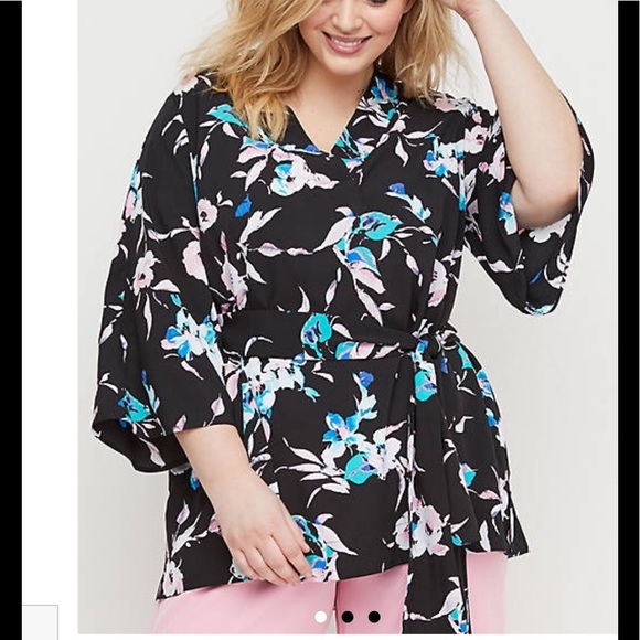 🌺NWT LANE BRYANT 14/16 or 22/24 TROPICAL FLORAL TOP - Picture 2 of 12